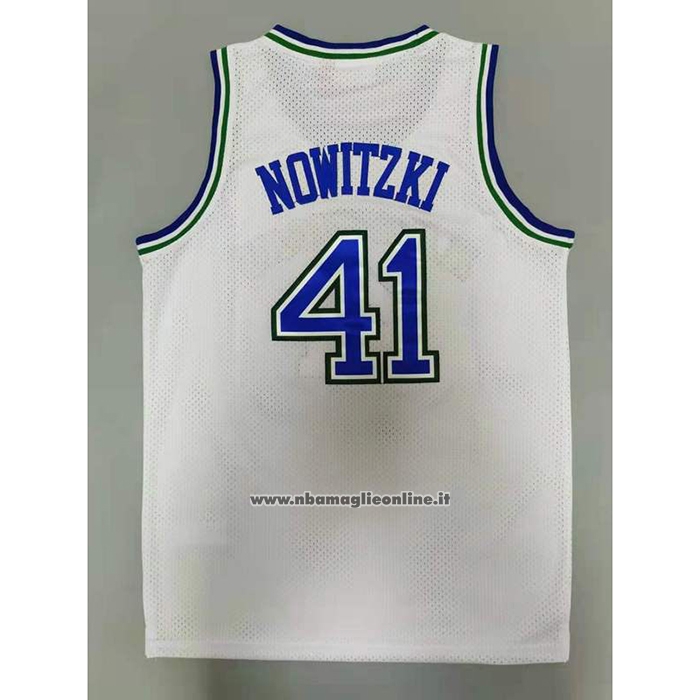 Maglia Dallas Mavericks Dirk Nowitzki #41 Mitchell & Ness 1998-99 Bianco
